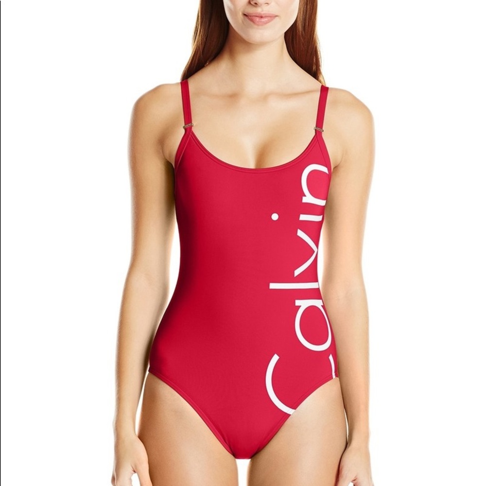 Red Calvin Klein Swimsuit